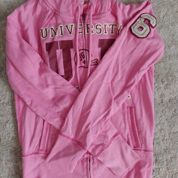 VINTAGE Y2K Pink by Victoria's Secret pink zip-up hoodie size Small - Picture 8 of 10
